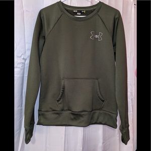 Under Armour ColdGear Crewneck Women's Army Green Pull-Over Sweatshirt Size M